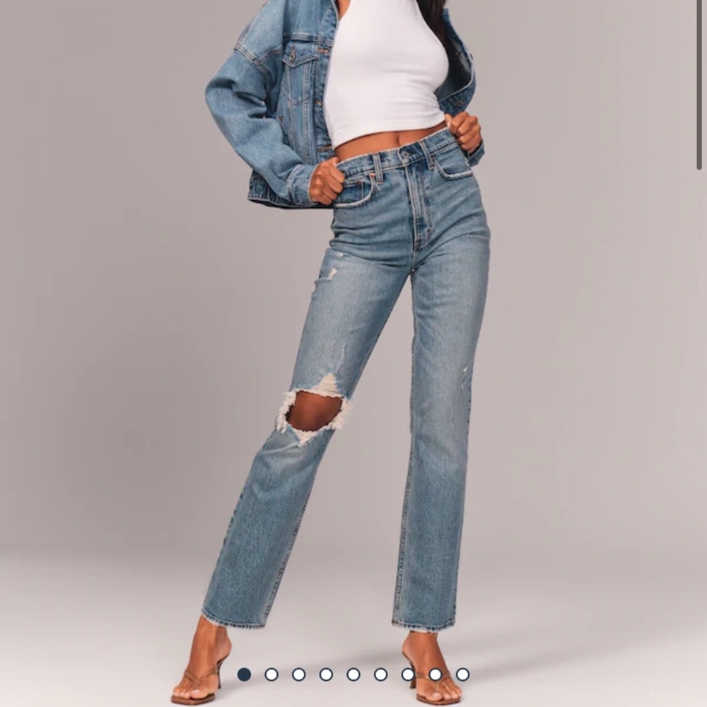 ABERCROMBIE 90s Ultra High Rise Straight Leg Jeans